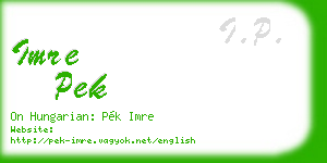 imre pek business card